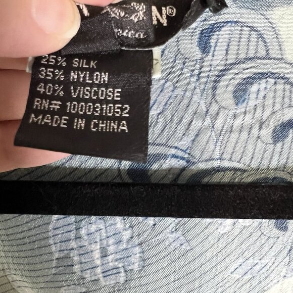 Citron Santa Monica Silk Blend Jacket Open Front Lightweight Geen Blue Petite M - Picture 6 of 10